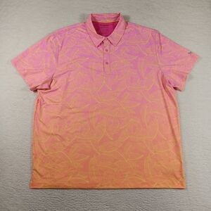 Birdie Bound Shirt Mens 3XL Pink Performance Floral Hawaiian Ombre Golf